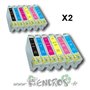 Ecopack 12 Cartouches compatibles de qualite Encros EP115-EP120 NOIR ET COULEUR