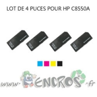 HP Lot de 4 Puces NOIR+ COULEUR C8550A