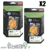 HP CH082EE -X2 Pack de 3 cartouches HP 364 couleur + 85 feuilles