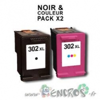 Eco Pack 2 Cartouches Compatibles HP302XL Noire Et Couleurs